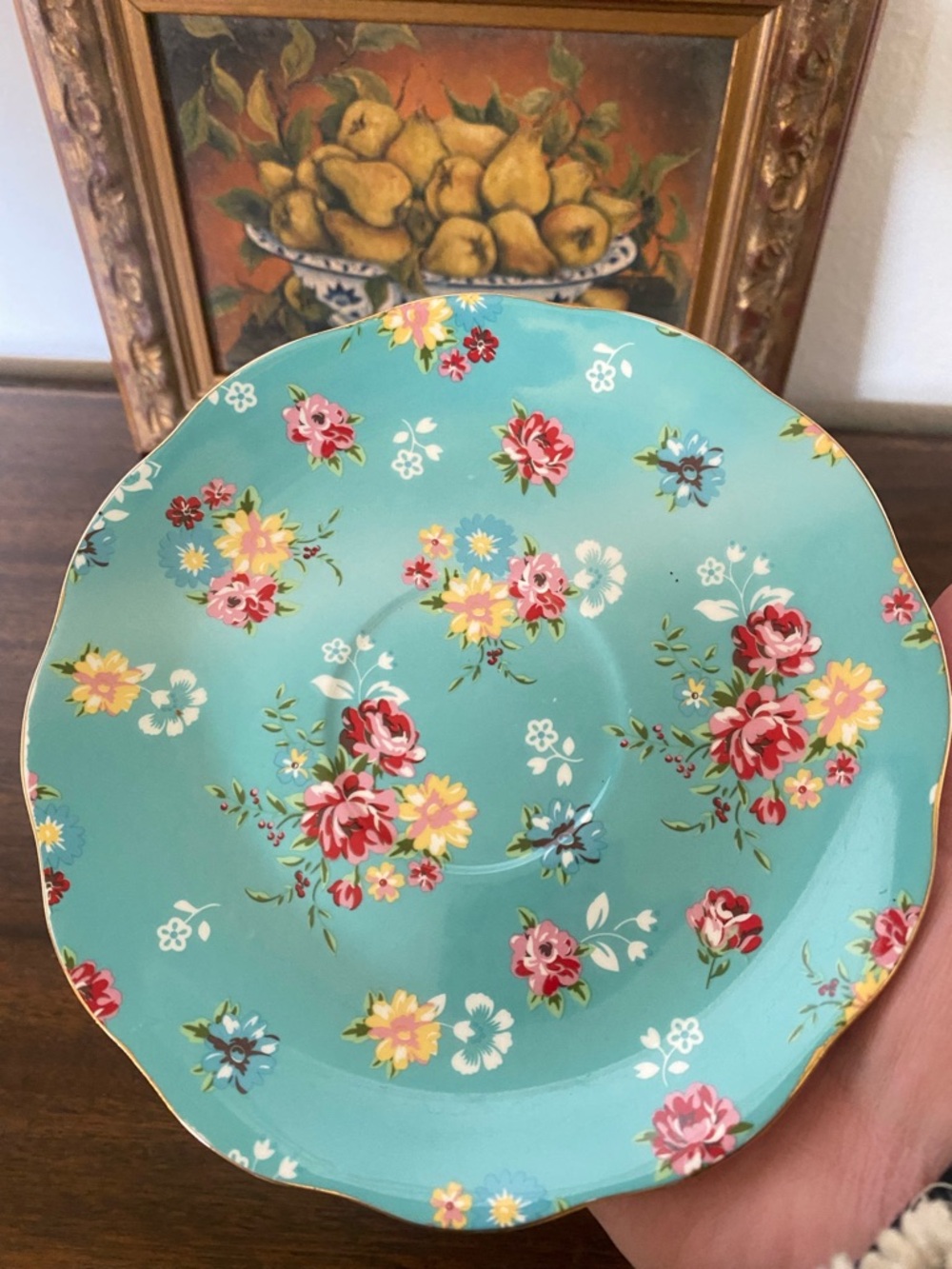 Grace Turquoise Floral Ceramic